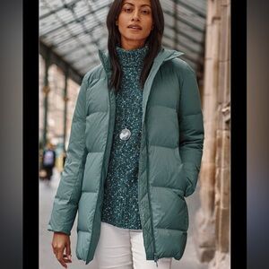 J.Jill teal goose puffer zip up jacket size XL